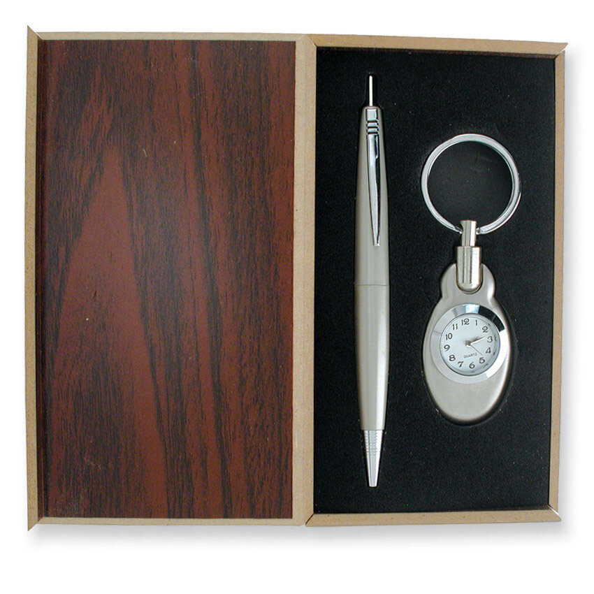 Silver-tone Engravable Watch Key Ring and Pen Gift Set GL7941, MPN: GL7941, 788089075187