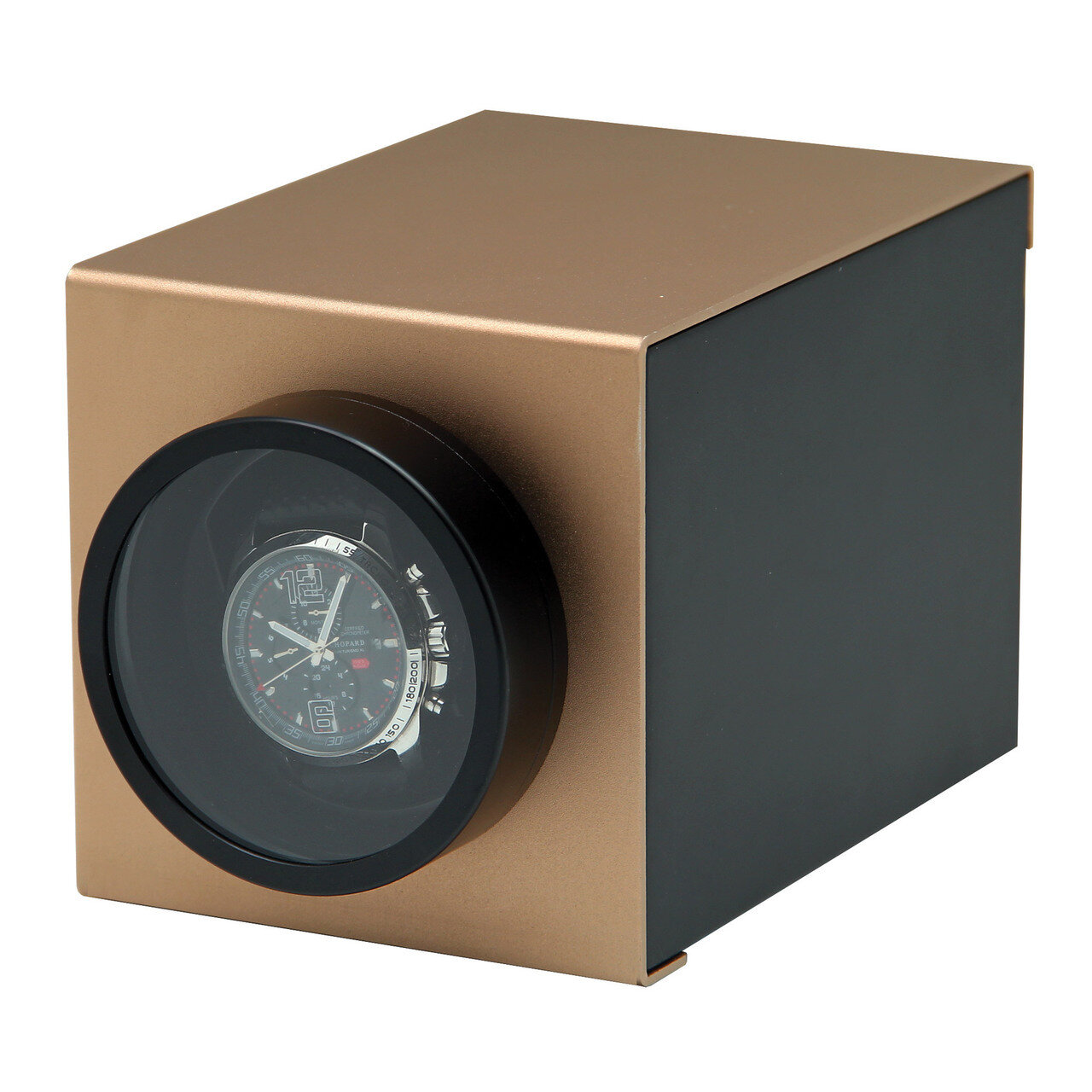 Rotations Brown Wooden &amp; Aluminum 1-Watch Winder GM13126, MPN: GM13126, 191101857720