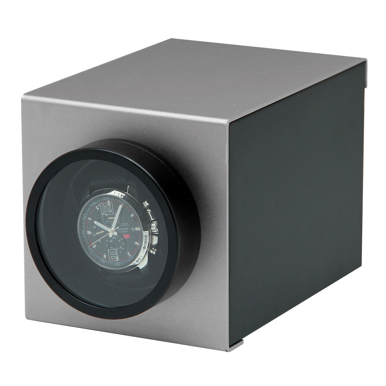 Rotations Grey Wooden &amp; Aluminum 1-Watch Winder GM13127, MPN: GM13127, 191101857737