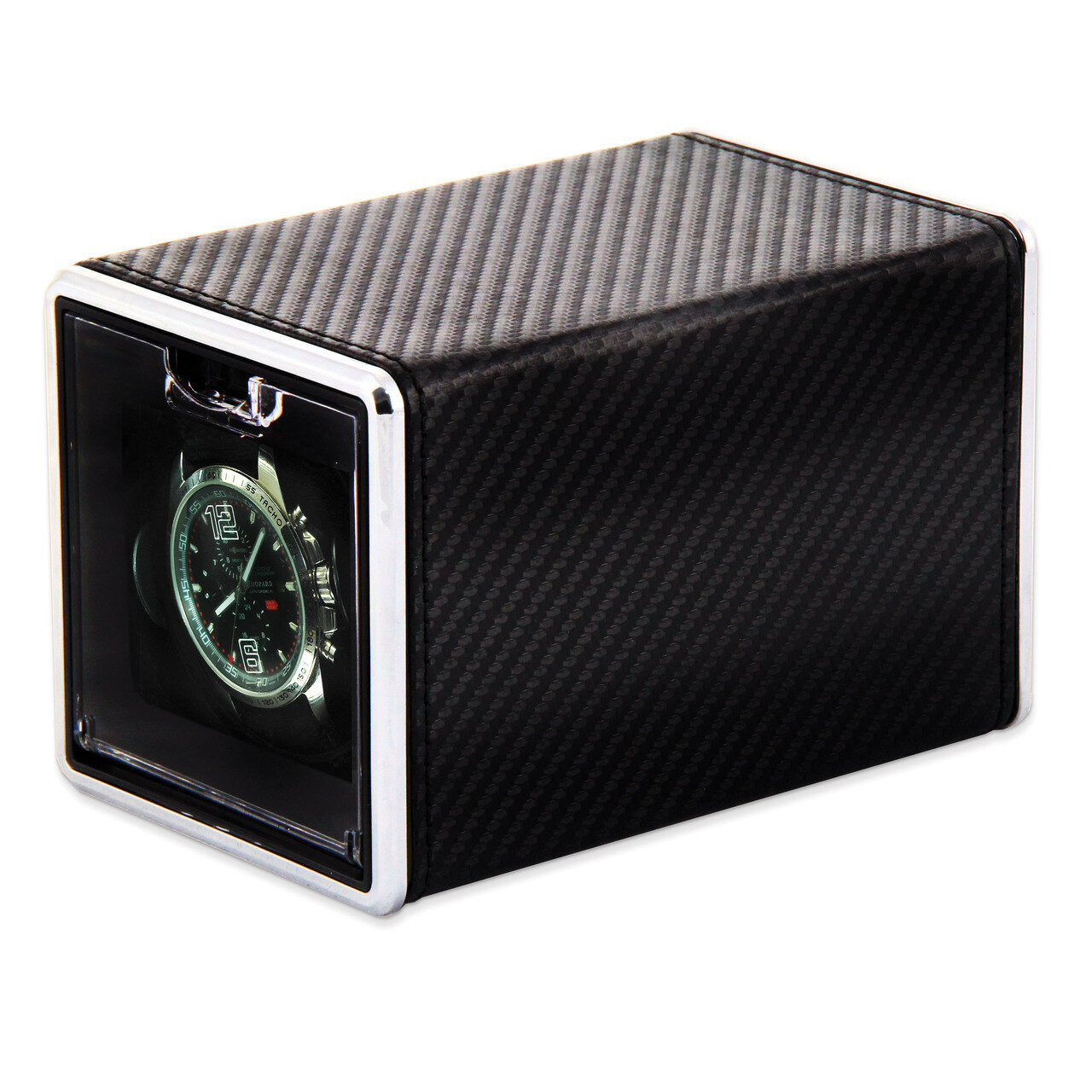 Rotations Carbon Fiber Cloth Covered Metal Single Watch Winder GM8461