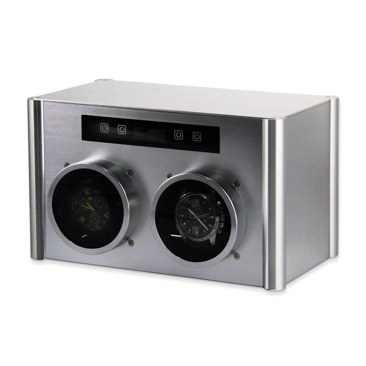 Rotations Silver Metal Double Watch Winder GM8465