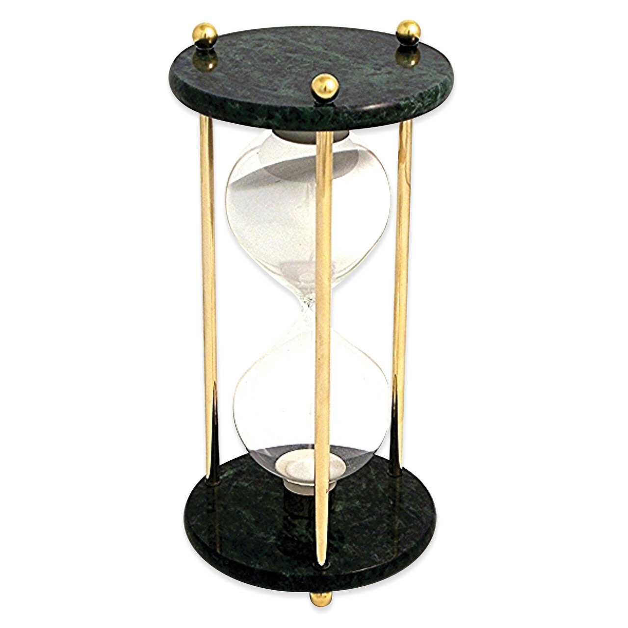 Green Marble 60 Minute Sand Timer with Brass Accents GM8804, MPN: GM8804, 797140308256