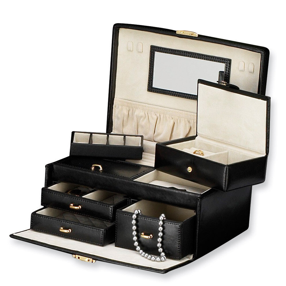 Black Split Grain Leather Jewelry Case GP4572, MPN: GP4572, 797140535645