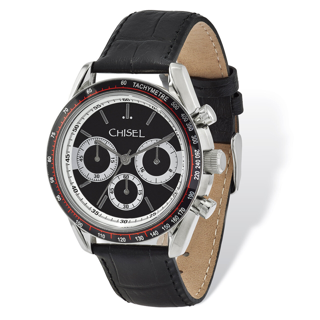 Chisel Stainless Steel Black Leather Chronograph Watch Men&#39;s TPW105, MPN: TPW105, 886774553504