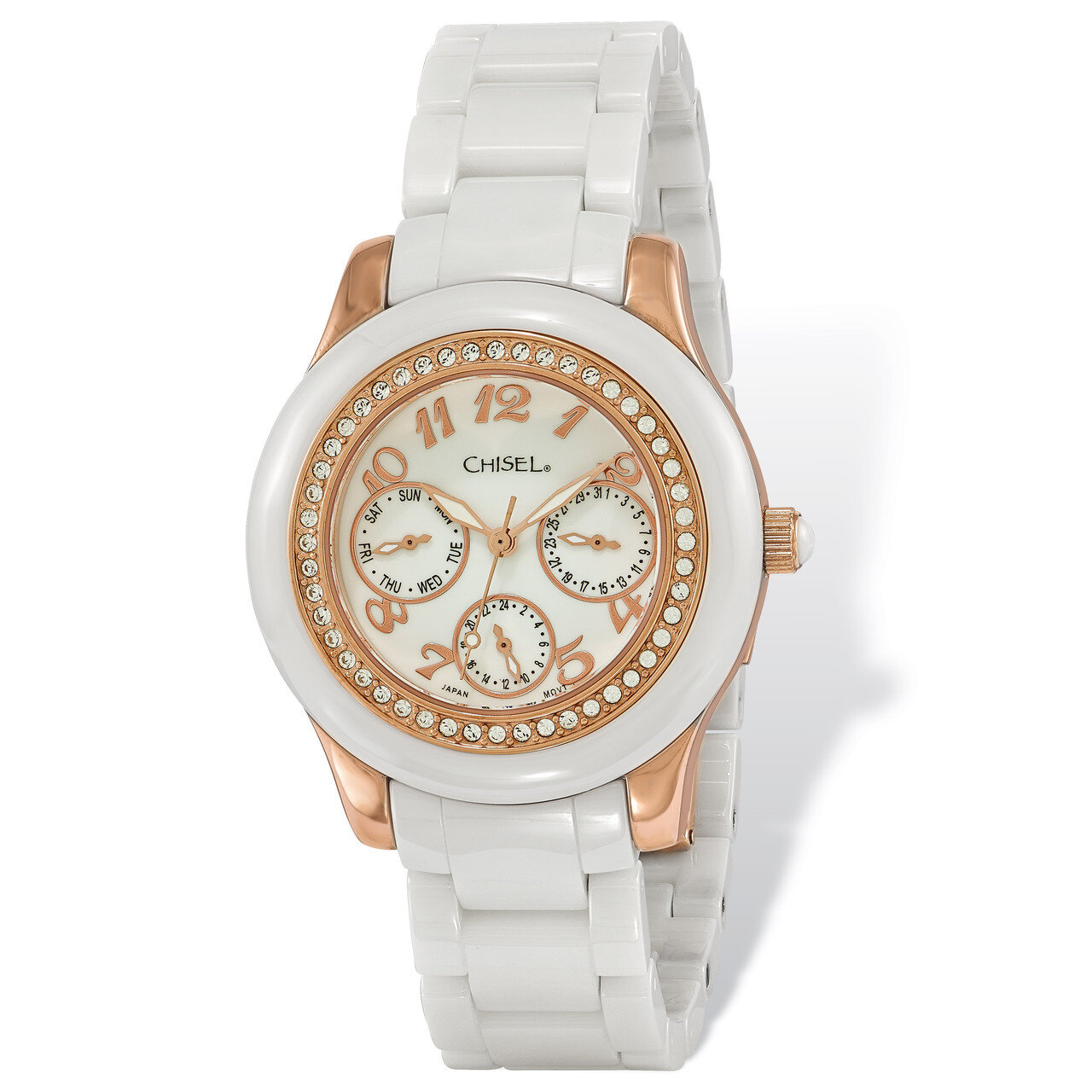 Chisel Rose IP-plated White Dial Watch Ladies TPW116, MPN: TPW116, 886774553269