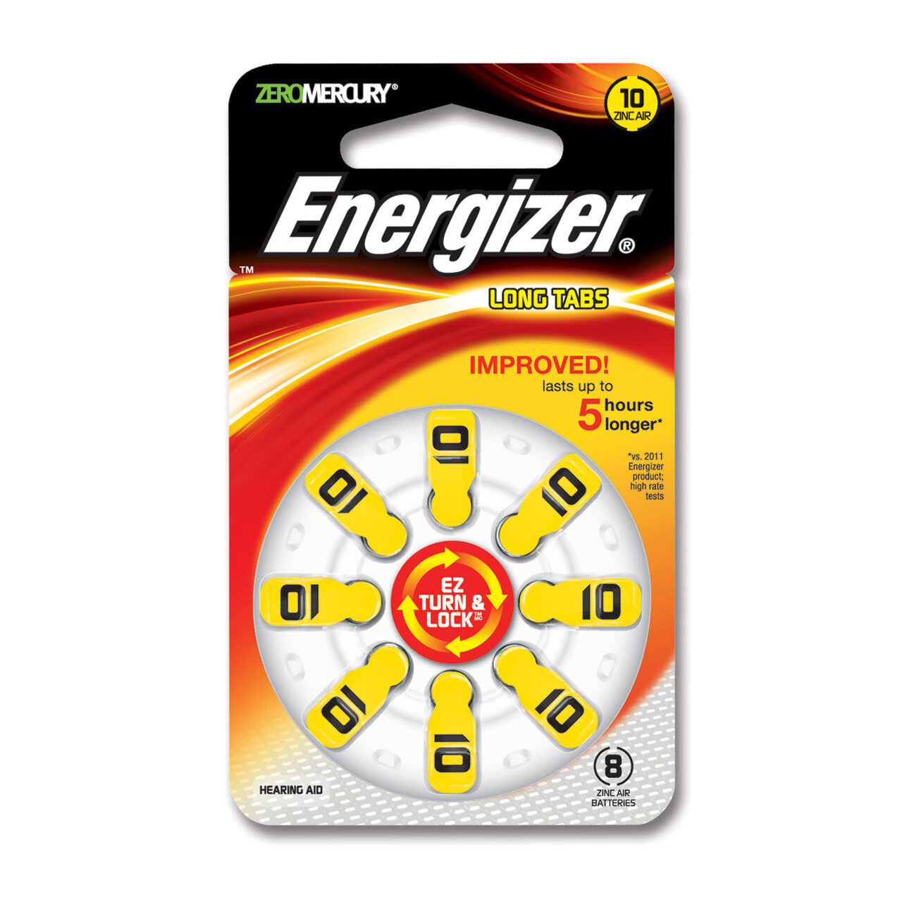 One pk of 8 cells Type 13 Energizer Hearing Aid Batteries WB13Z