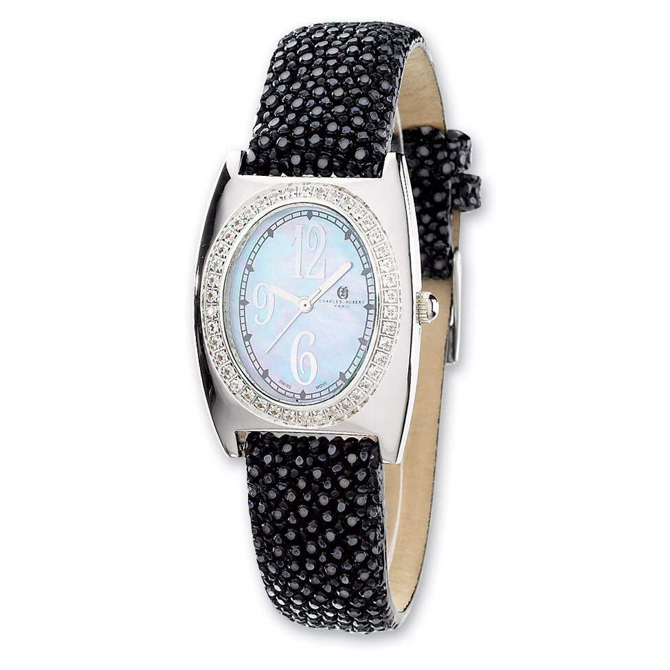 Charles Hubert Black Stingray 0.75ct. Diamond 29x32mm Watch Ladies XWA1750