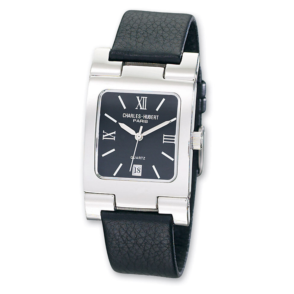Charles Hubert Leather Band Stainless Steel Black Dial 30x40mm Watch Men&#39;s XWA1852, MPN: XWA1852, 8…