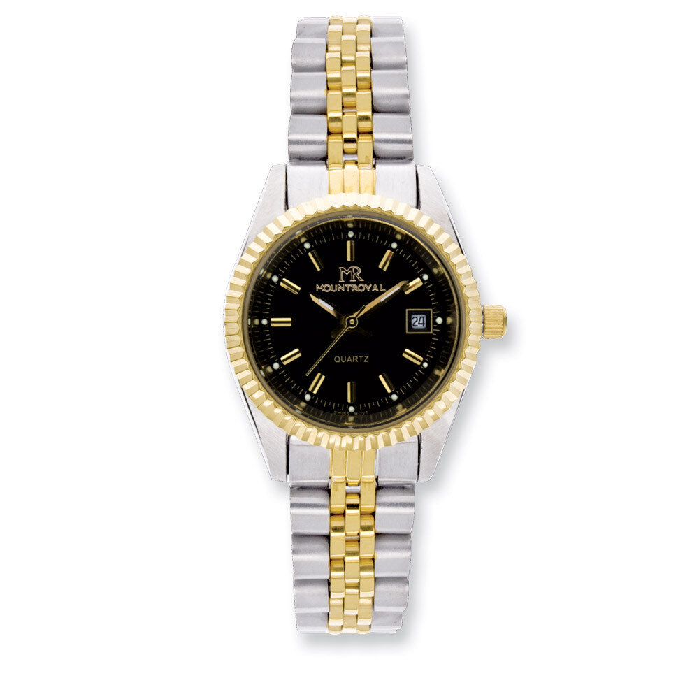 Mountroyal Two-tone IP-plated Black Dial Watch Ladies XWA2396