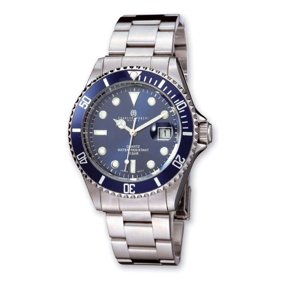 Charles Hubert Stainless Steel Blue Dial Diver Watch Men&#39;s XWA2895, MPN: XWA2895, 811233016610