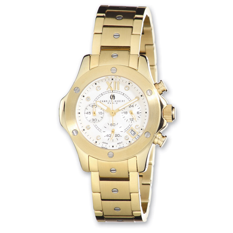 Charles Hubert IP-plated Stainless Silver 32mm Dial Watch Ladies XWA3255, MPN: XWA3255, 811233019437