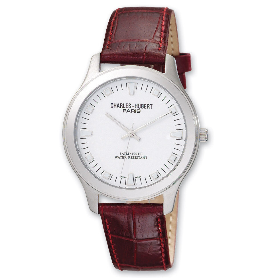 Charles Hubert Leather Band White Dial Watch Men&#39;s XWA3316, MPN: XWA3316, 811233013602