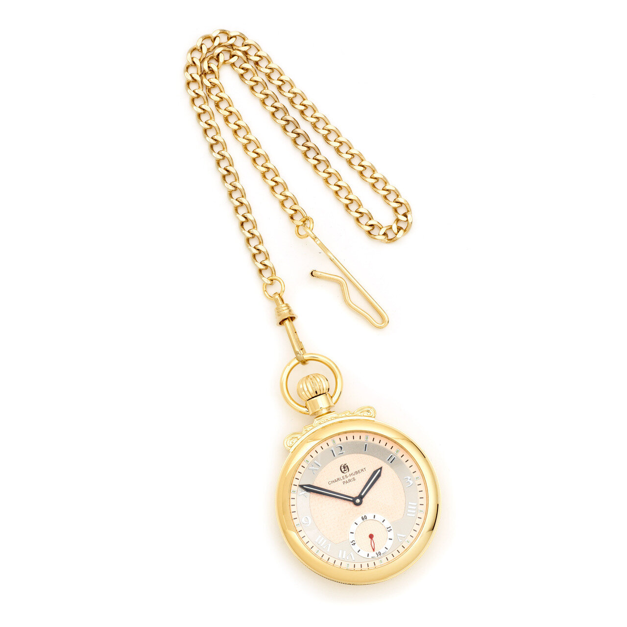 Charles Hubert Gold Finish Champagne Dial Open Face Pocket Watch XWA3340, MPN: XWA3340, 811233018591