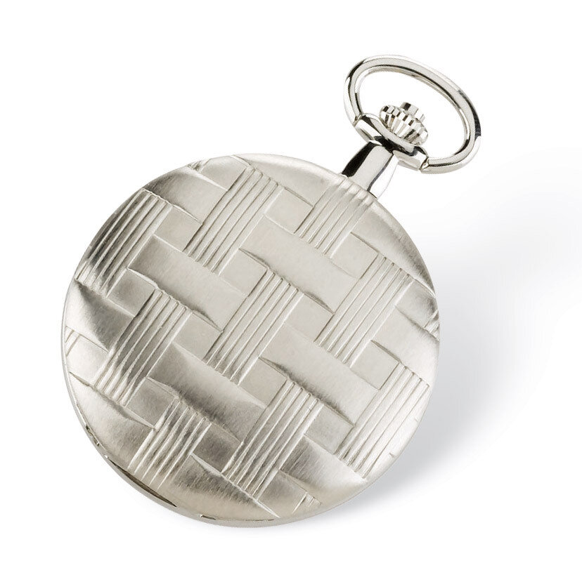 Charles Hubert Brass Basketweave Pocket Watch Chrome Finish XWA3361, MPN: XWA3361, 811233017716