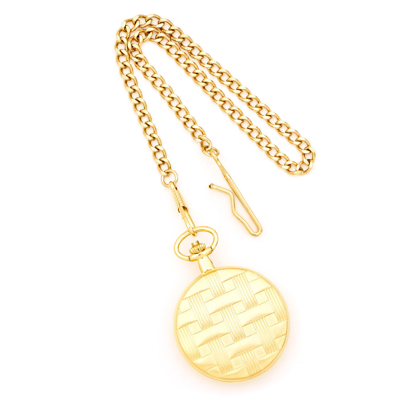 Charles Hubert Gold Finish Brass Basketweave Pocket Watch XWA3362, MPN: XWA3362, 811233017723