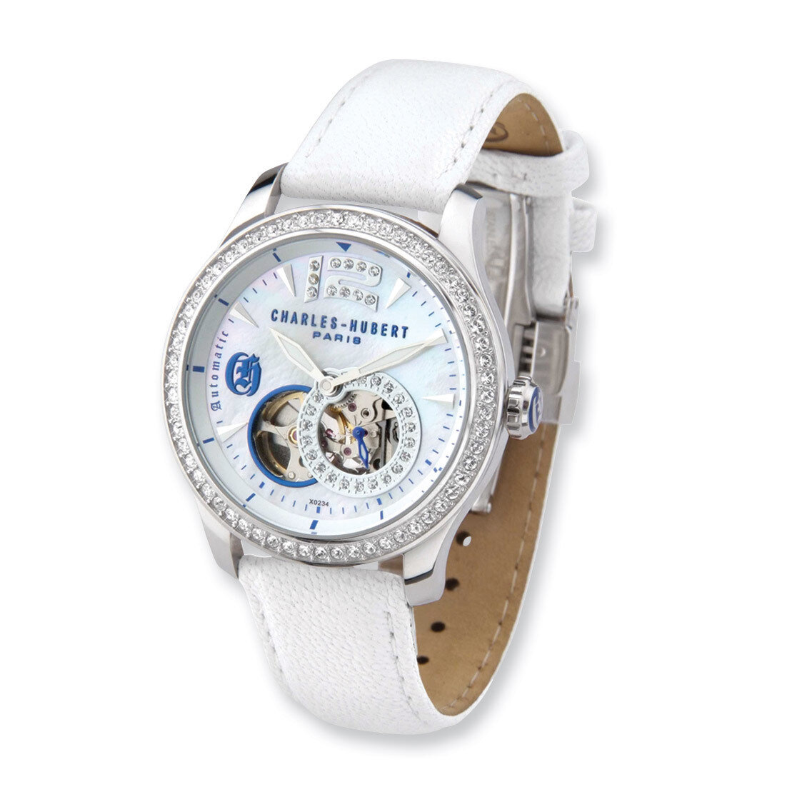 Charles Hubert Stainless Steel White/Swar Accent Automatic Watch XWA4212