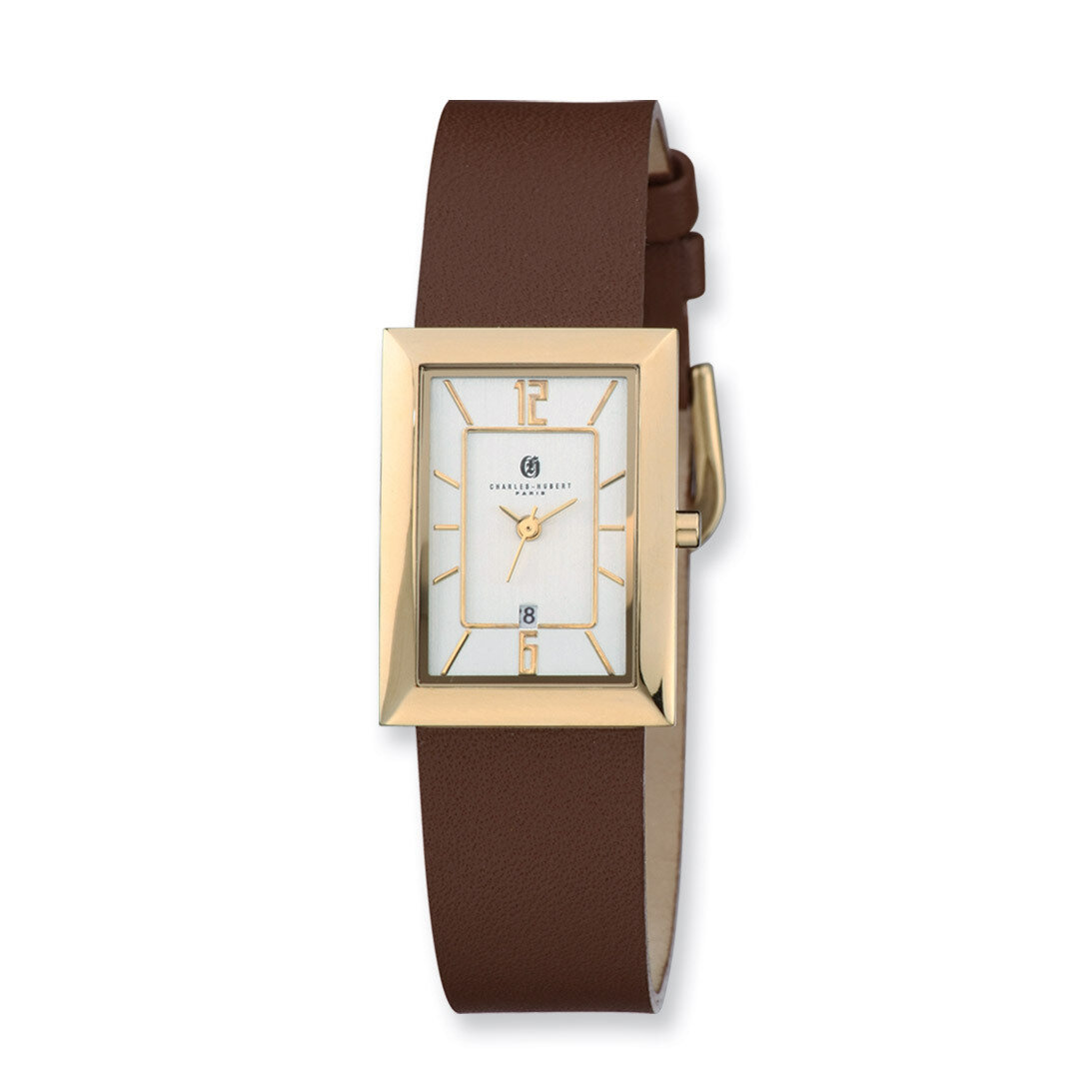 Charles Hubert IP-plated Silver Rectangle Dial Quartz Watch XWA4275, MPN: XWA4275, 848870005769