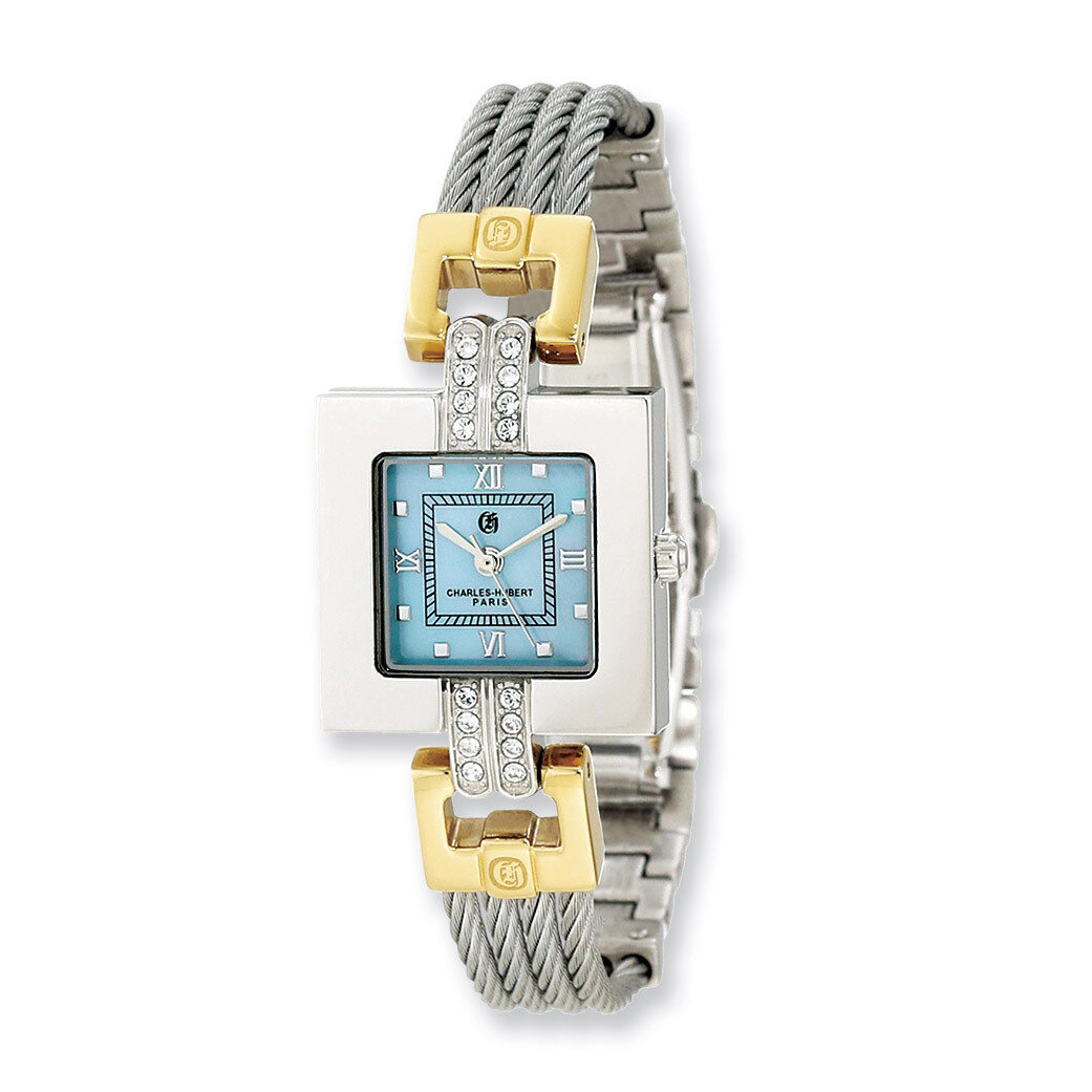 Charles Hubert 2-tone MOP Dial Stainless Steel Wire Bangle Watch XWA4298, MPN: XWA4298, 848870000405