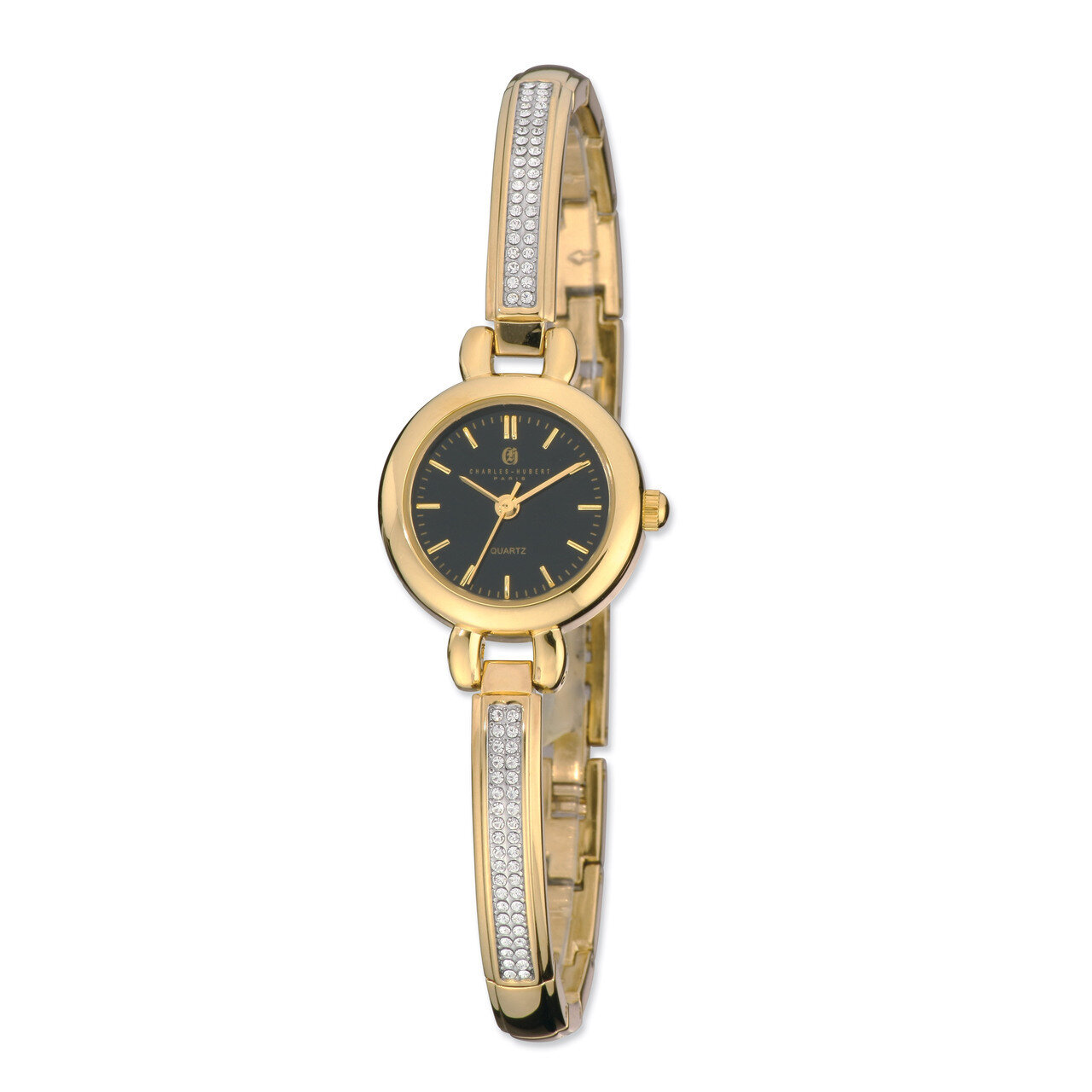 Charles Hubert Gold-finish Black Dial Quartz Watch XWA4313