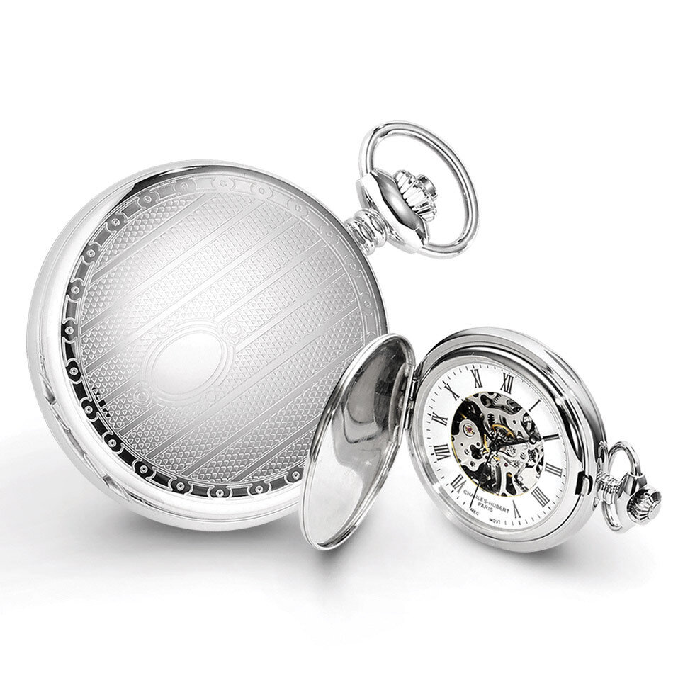 Charles Hubert Chrome-finish Stripe Design Pocket Watch XWA4454, MPN: XWA4454, 848870000283