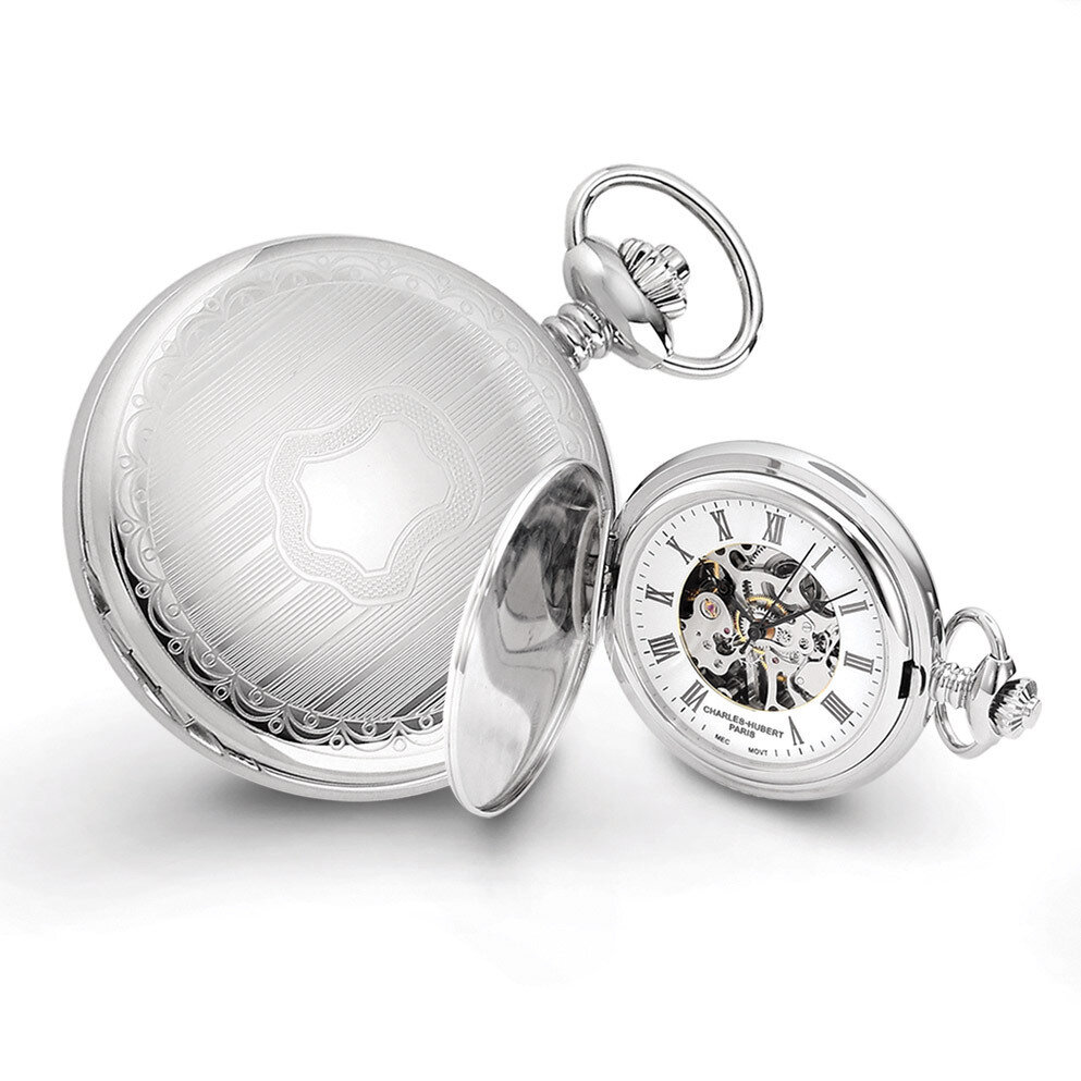 Charles Hubert Chrome-finish Shield Design Pocket Watch XWA4455, MPN: XWA4455, 848870000290