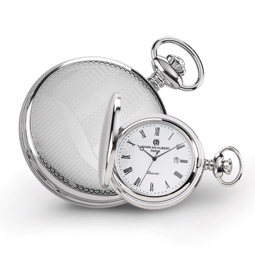 Charles Hubert Stainless Steel Wave Design Pocket Watch XWA4466