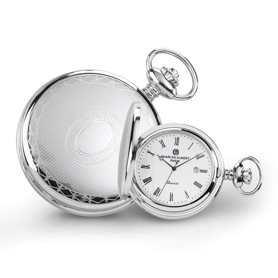 Charles Hubert Stainless Steel Oval Design Pocket Watch XWA4467