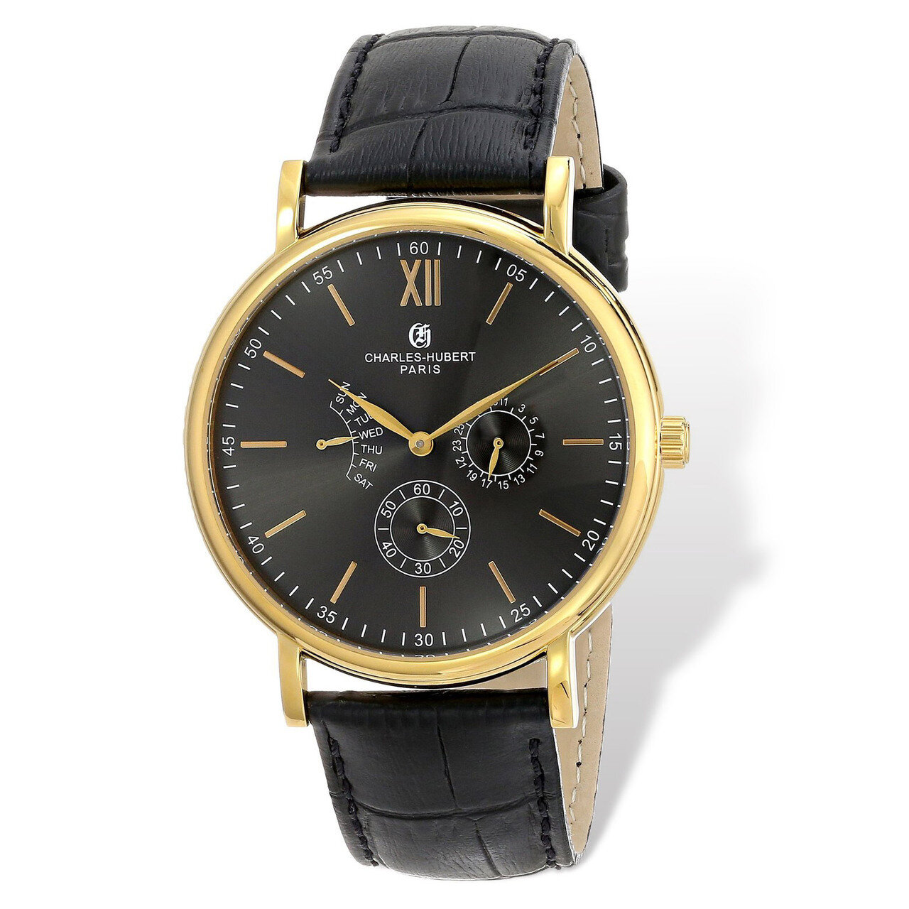 Charles Hubert Stainless Leather Band 46mm Watch Men&#39;s XWA4784, MPN: XWA4784, 848870006490