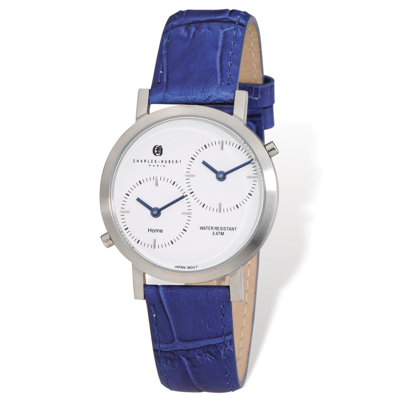 Charles Hubert Stainless Leather Band 37mm Dual Time Watch Men&#39;s XWA4786, MPN: XWA4786, 848870006407