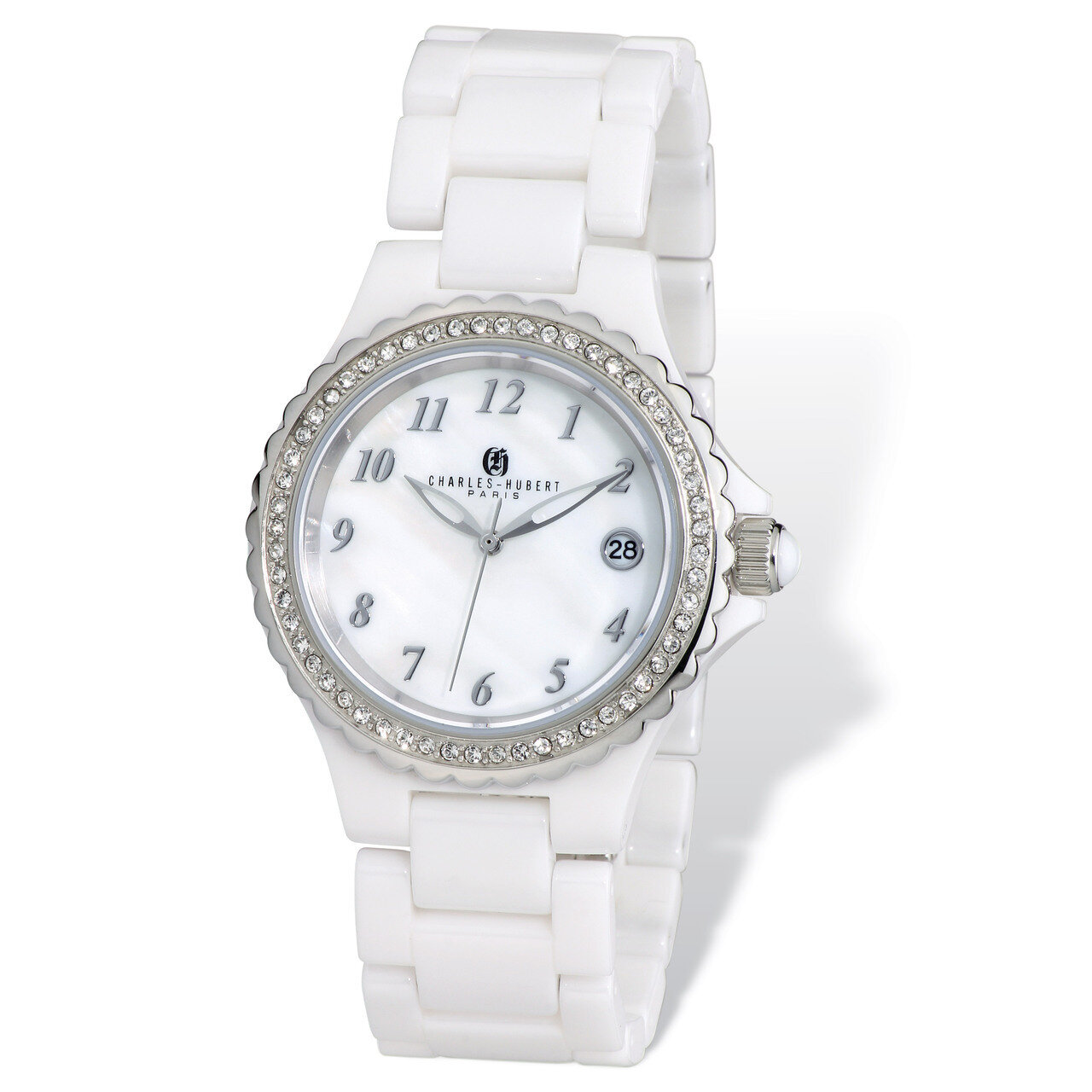 Charles Hubert White Ceramic 38mm Watch Ladies XWA4813, MPN: XWA4813, 848870007169
