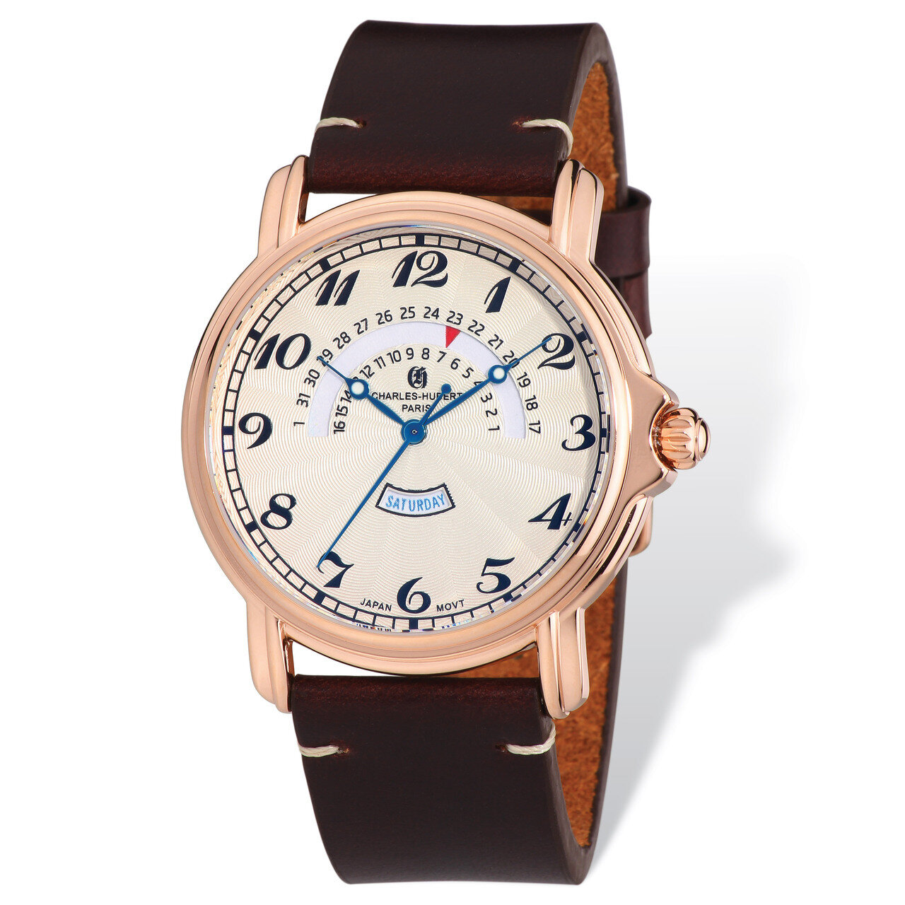Charles Hubert Rose-plated Leather Band Round Watch Men&#39;s XWA4825, MPN: XWA4825, 848870007039