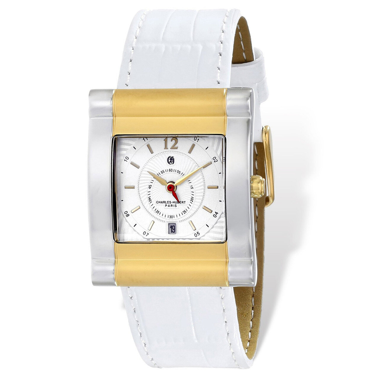 Charles Hubert IP 2-Tone Stainless Leather Band 29x35mm Watch Ladies XWA4838, MPN: XWA4838, 8488700…