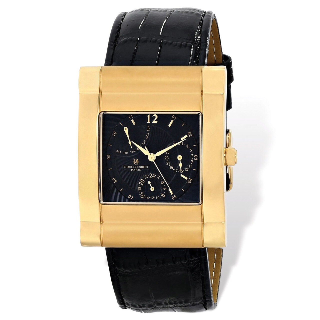 Charles Hubert IP-plated Stainless Leather Band 35x43mm Watch Men&#39;s XWA4839, MPN: XWA4839, 84887000…