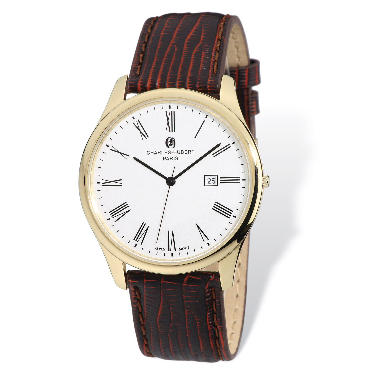 Charles Hubert IP-plated Stainless Leather Band 43mm Watch Men&#39;s XWA4850, MPN: XWA4850, 848870006858