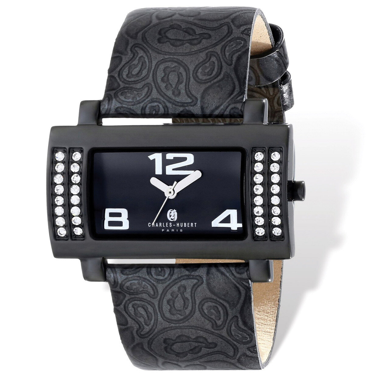 Charles Hubert Stainless Black Leather 40x23mm Watch Ladies XWA4873