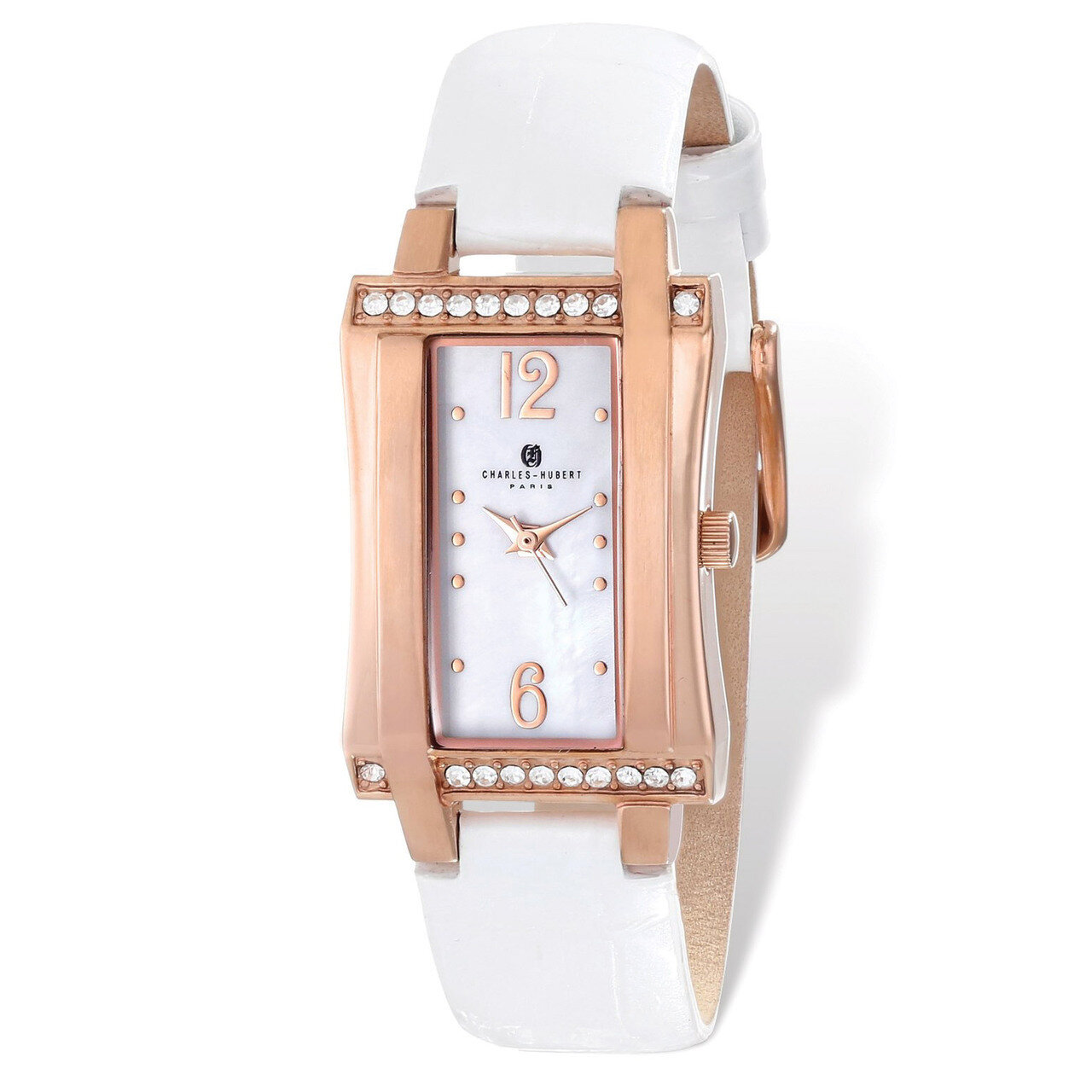 Charles Hubert IP Rose Stainless Leather 23x32mm Watch Ladies XWA4876, MPN: XWA4876, 848870006193