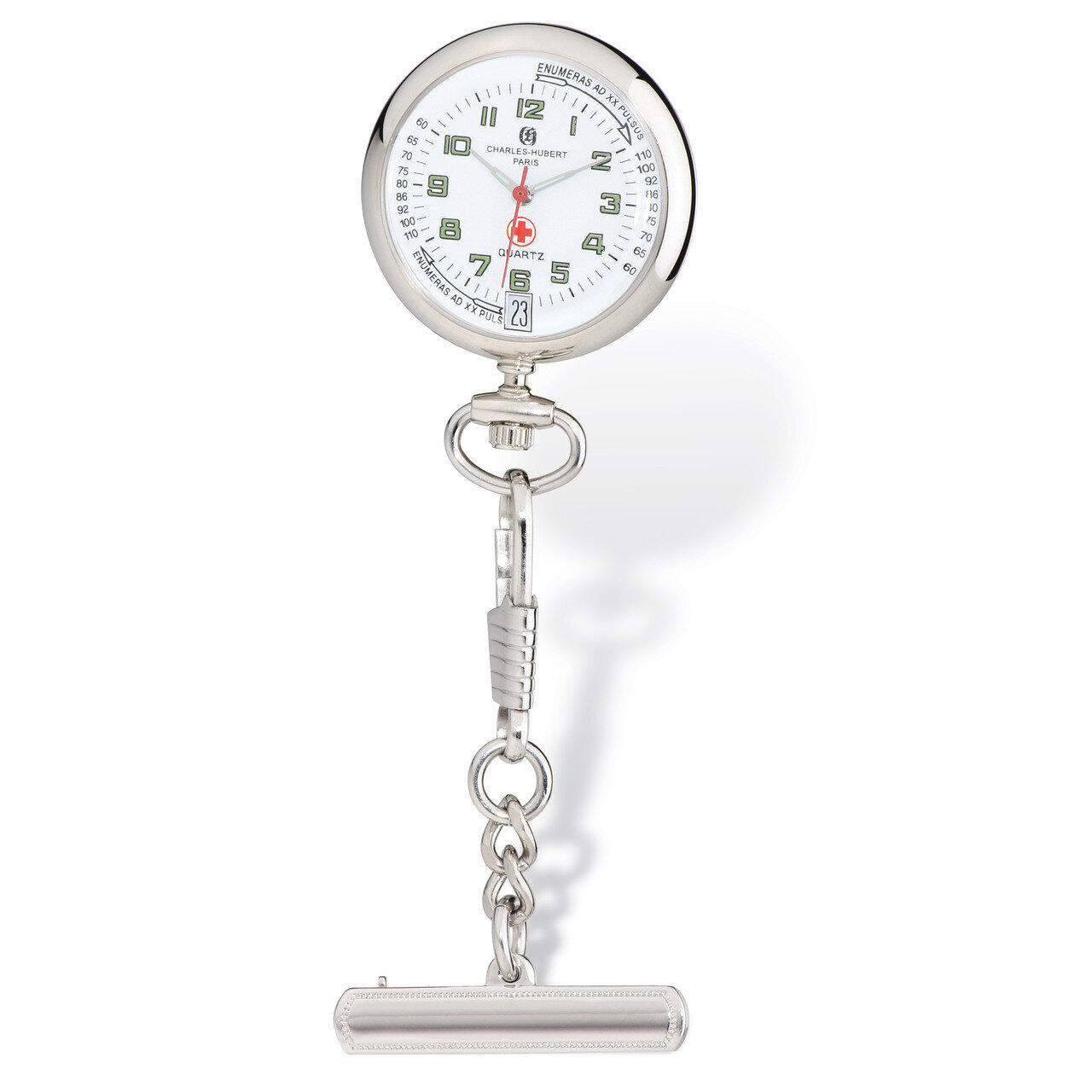 Charles Hubert White Dial Nurse Watch with Pin XWA4893, MPN: XWA4893, 848870006988