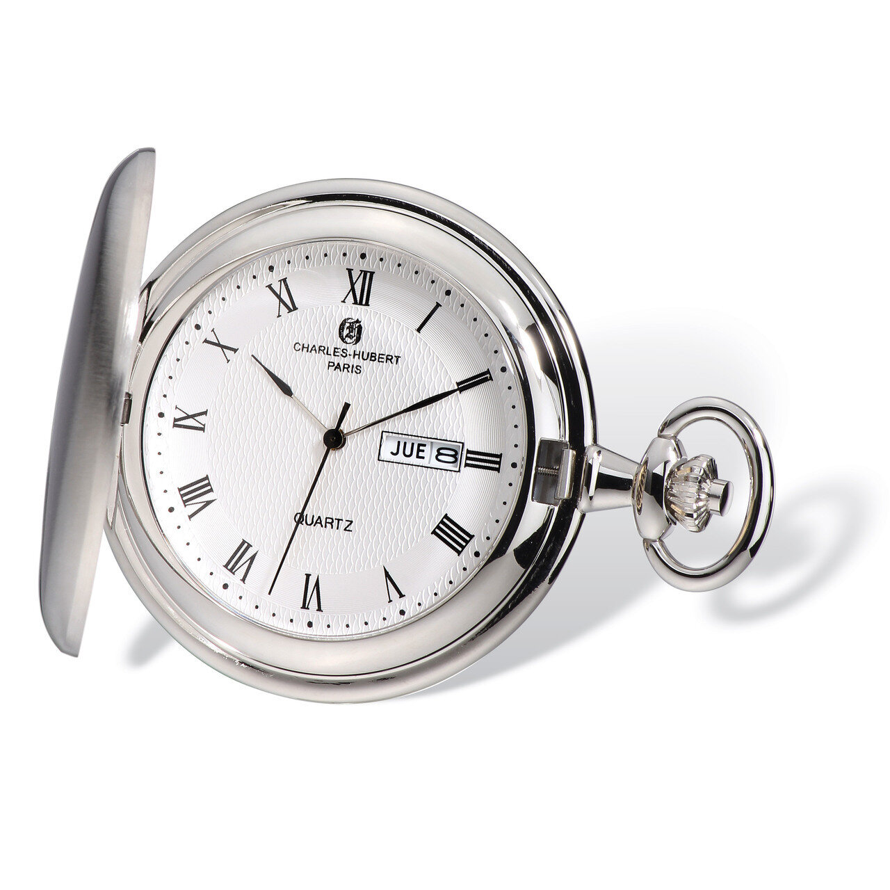 Charles Hubert Satin Finish White Dial Day/Date Pocket Watch XWA4914, MPN: XWA4914, 848870006957