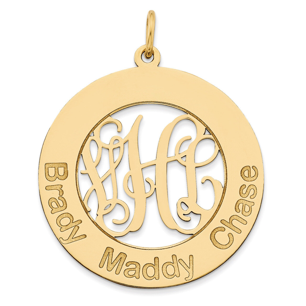 Monogram & Letters Pendant 10k Yellow Gold Laser High Polished 10XNA530Y