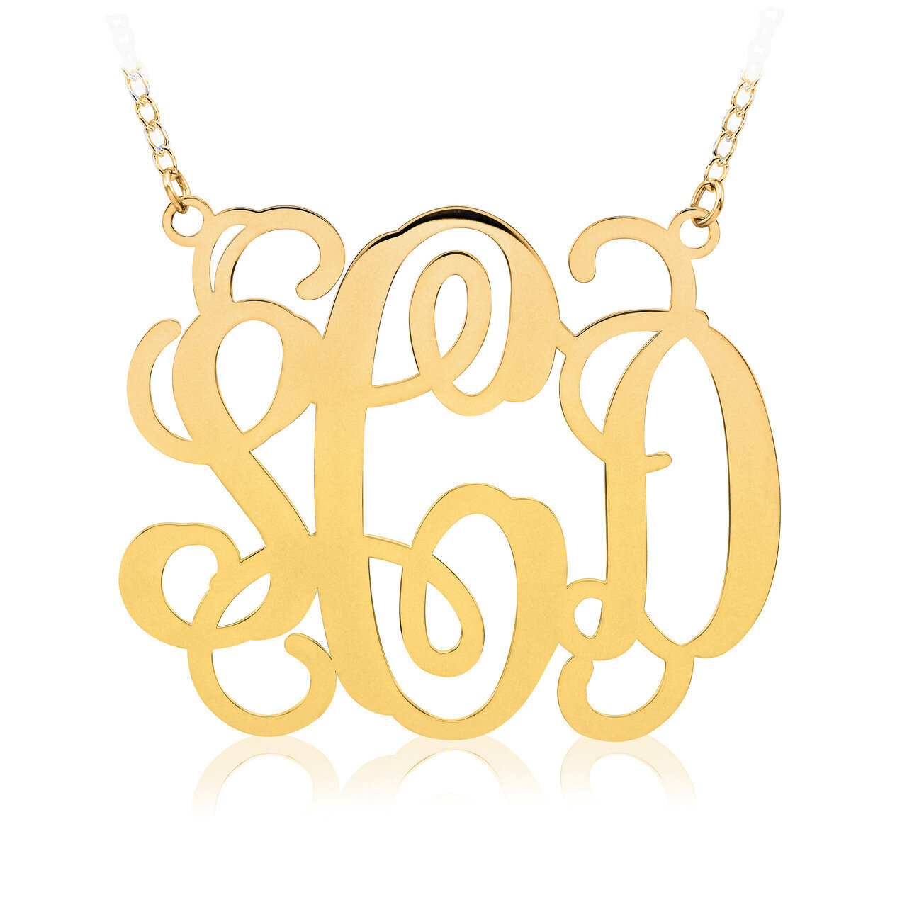 Monogram Plate with chain Gold-plated Sterling Silver .018 Gauge XNA503GP