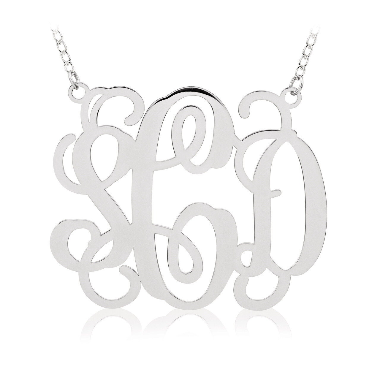 Monogram Plate with chain 0.18 Gauge Sterling Silver XNA503SS, MPN: XNA503SS, 886774580548