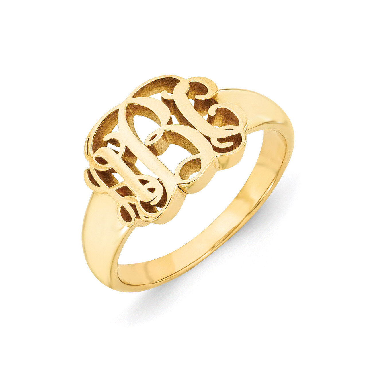 Monogram Signet Ring Gold-plated Sterling Silver XNR51GP