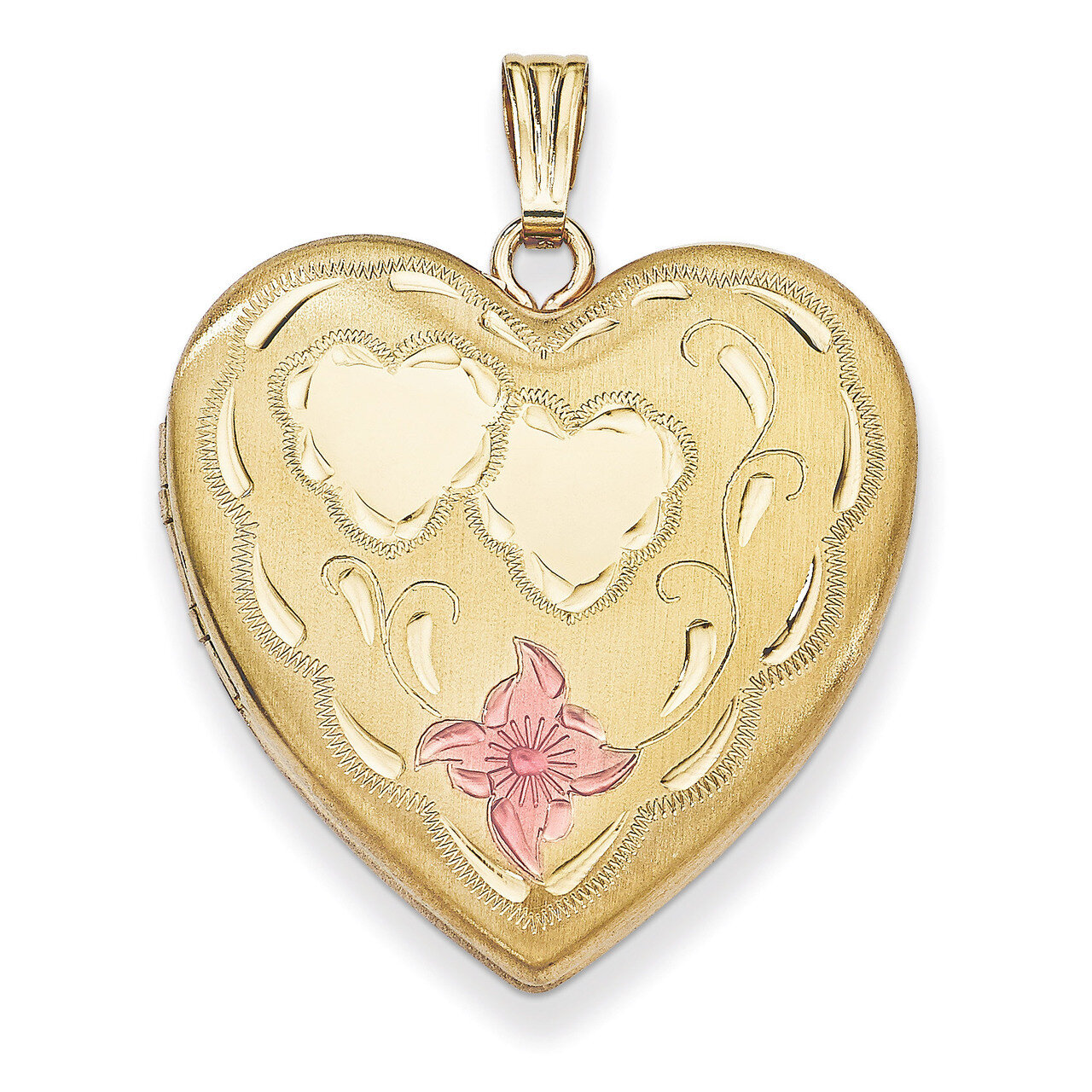 4-Picture Frame Enameled Heart Locket Sterling Silver 14k Gold Filled QLS116