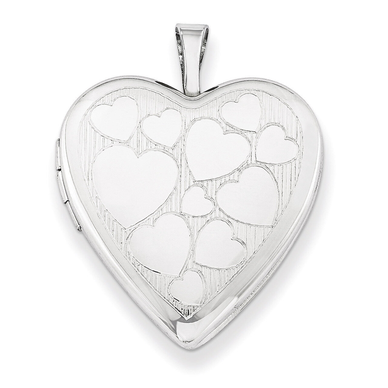 Floating Hearts Heart Locket Sterling Silver 20mm QLS237-18