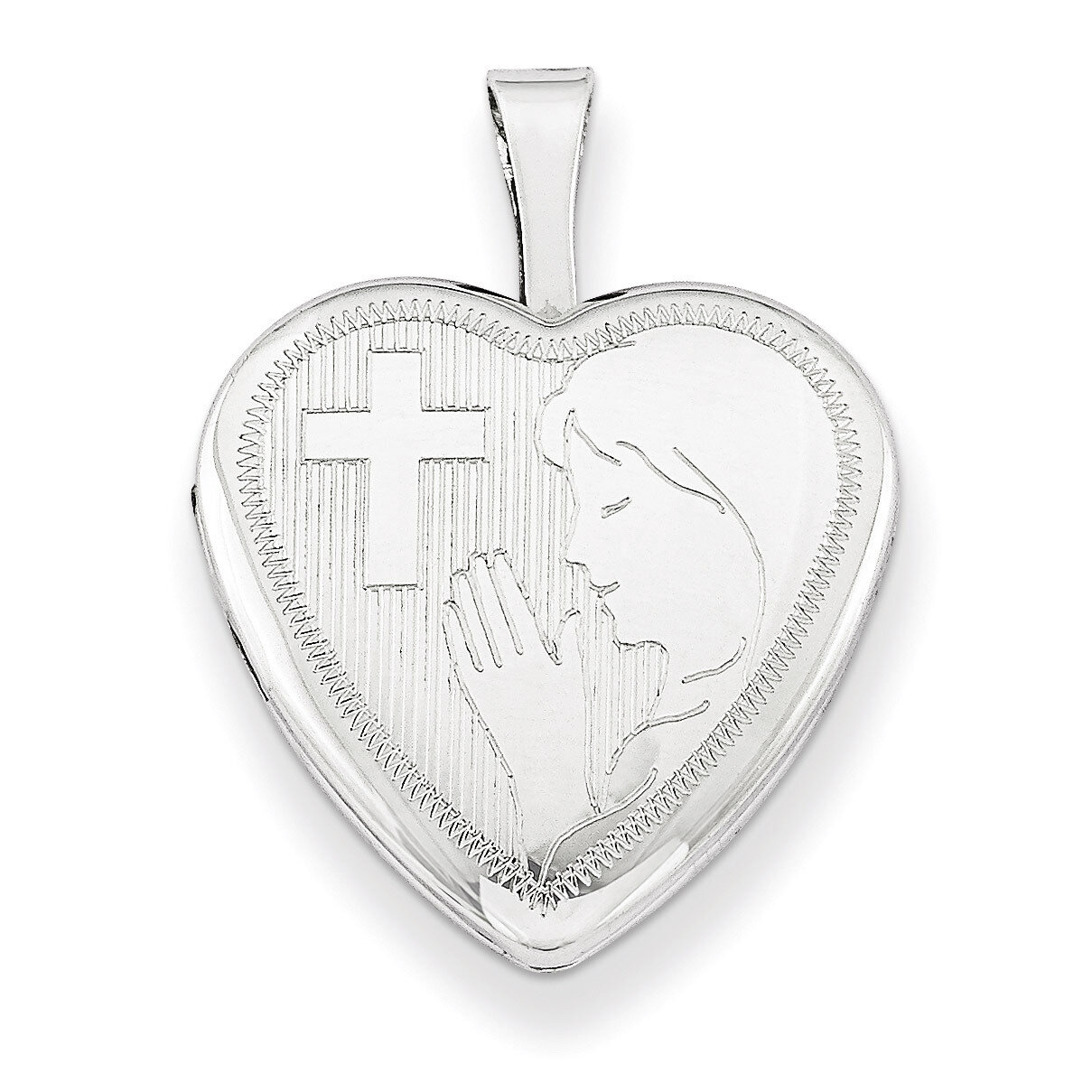 Girls Communion Heart Locket Sterling Silver 16mm QLS261-18, MPN: QLS261-18, 883957496870