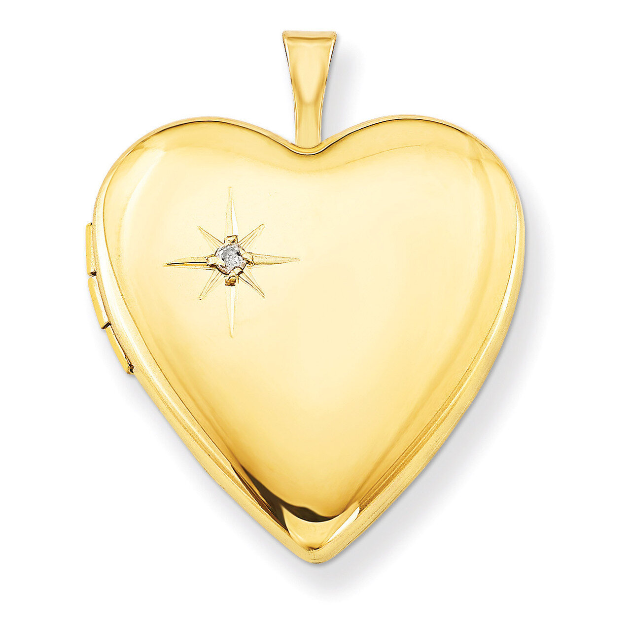 1/20 Gold Filled 20mm Diamond Heart Locket 1/20 Gold Filled 20mm QLS275-18
