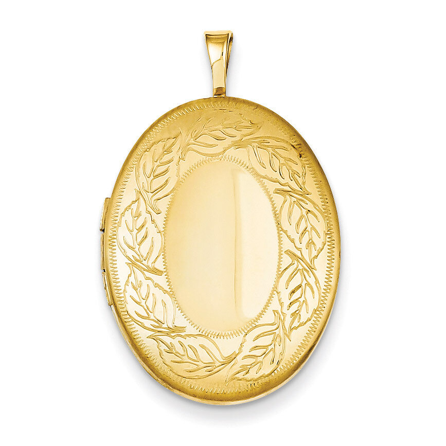 Leaf Border Oval Locket 1/20 Gold Filled 26mm QLS297-18, MPN: QLS297-18, 883957533339