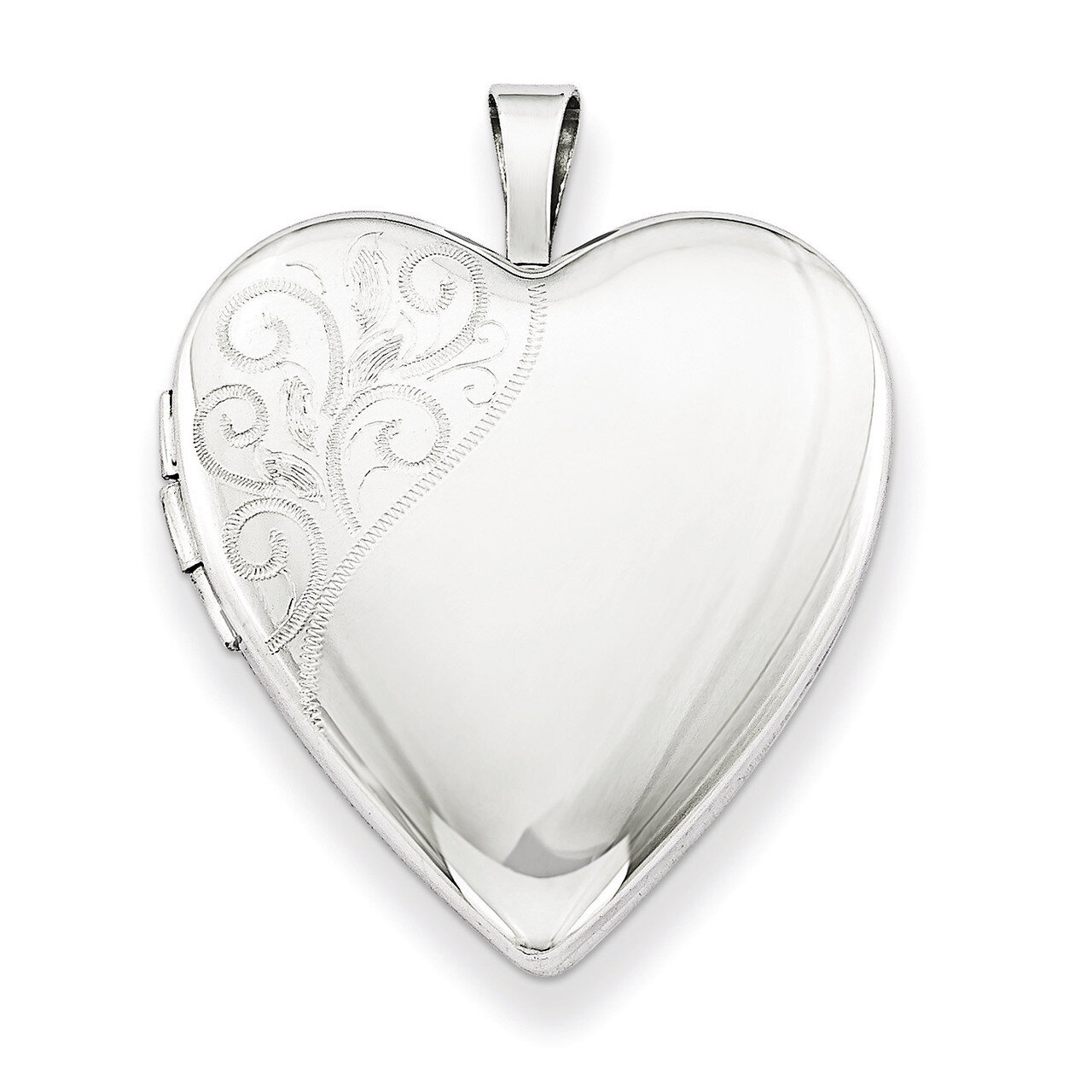 Polished Swirl Heart Locket Sterling Silver 20mm QLS346, MPN: QLS346, 191101277337