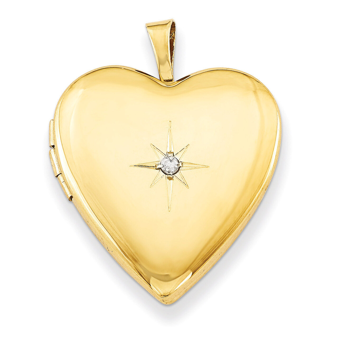 Heart Locket Gold Plated Sterling Silver &amp; Diamond 20mm QLS370, MPN: QLS370, 883957545561
