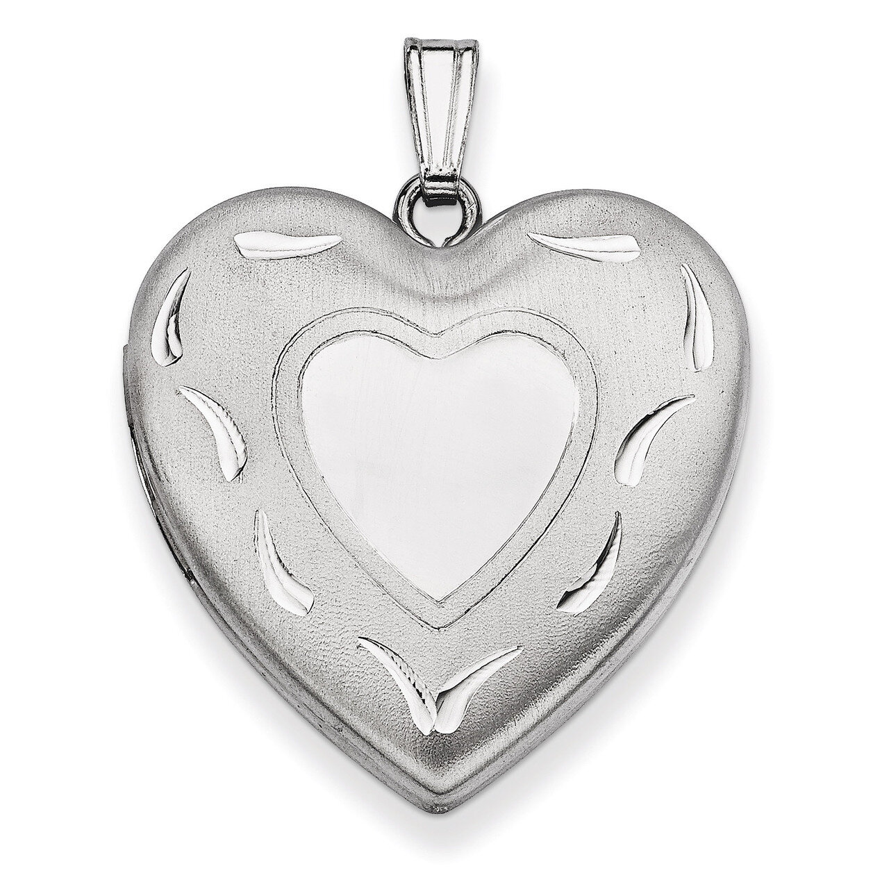 Heart Locket Sterling Silver 24mm Diamond-cut QLS398, MPN: QLS398, 883957578361